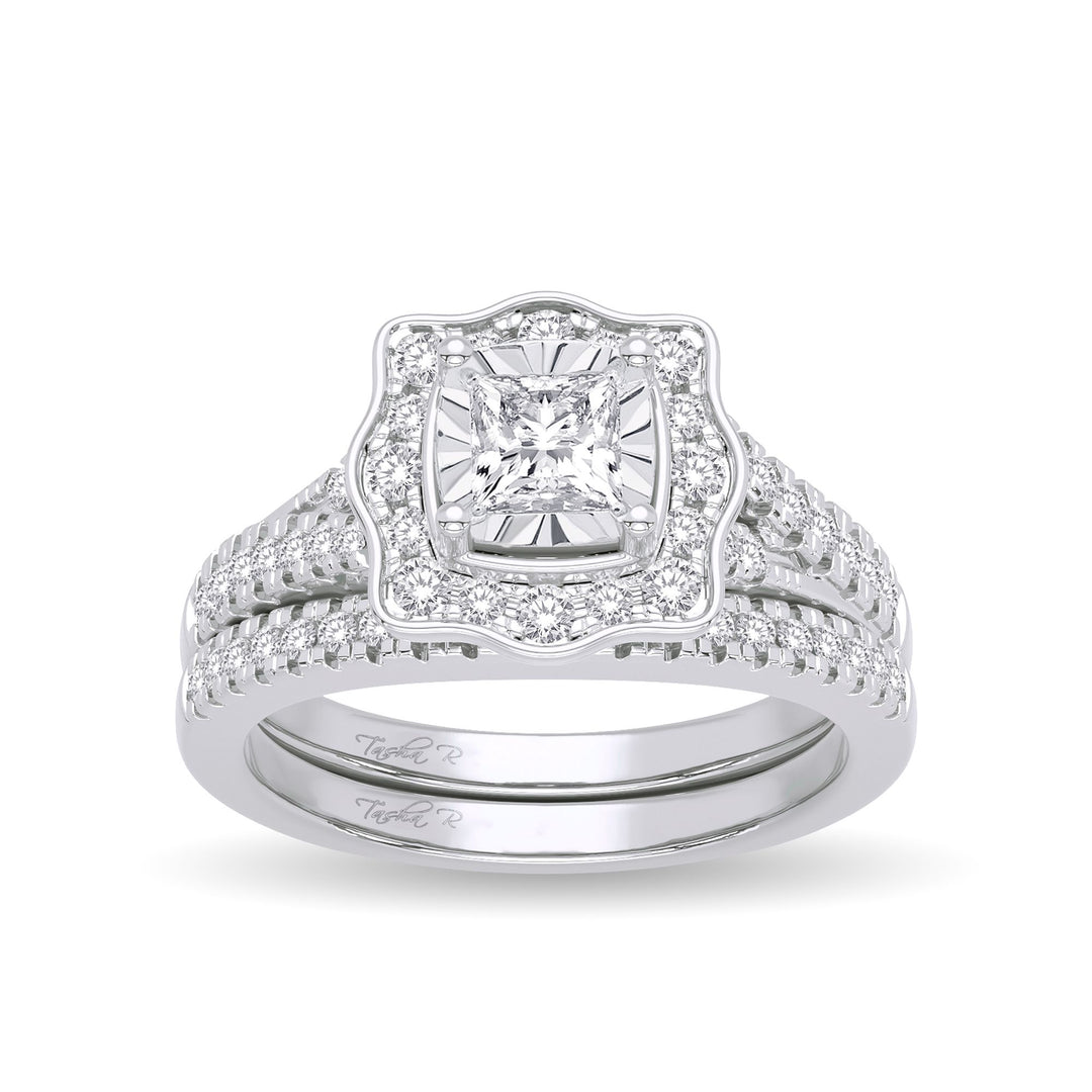 14K White Gold 0.62CT Diamond Bridal Ring