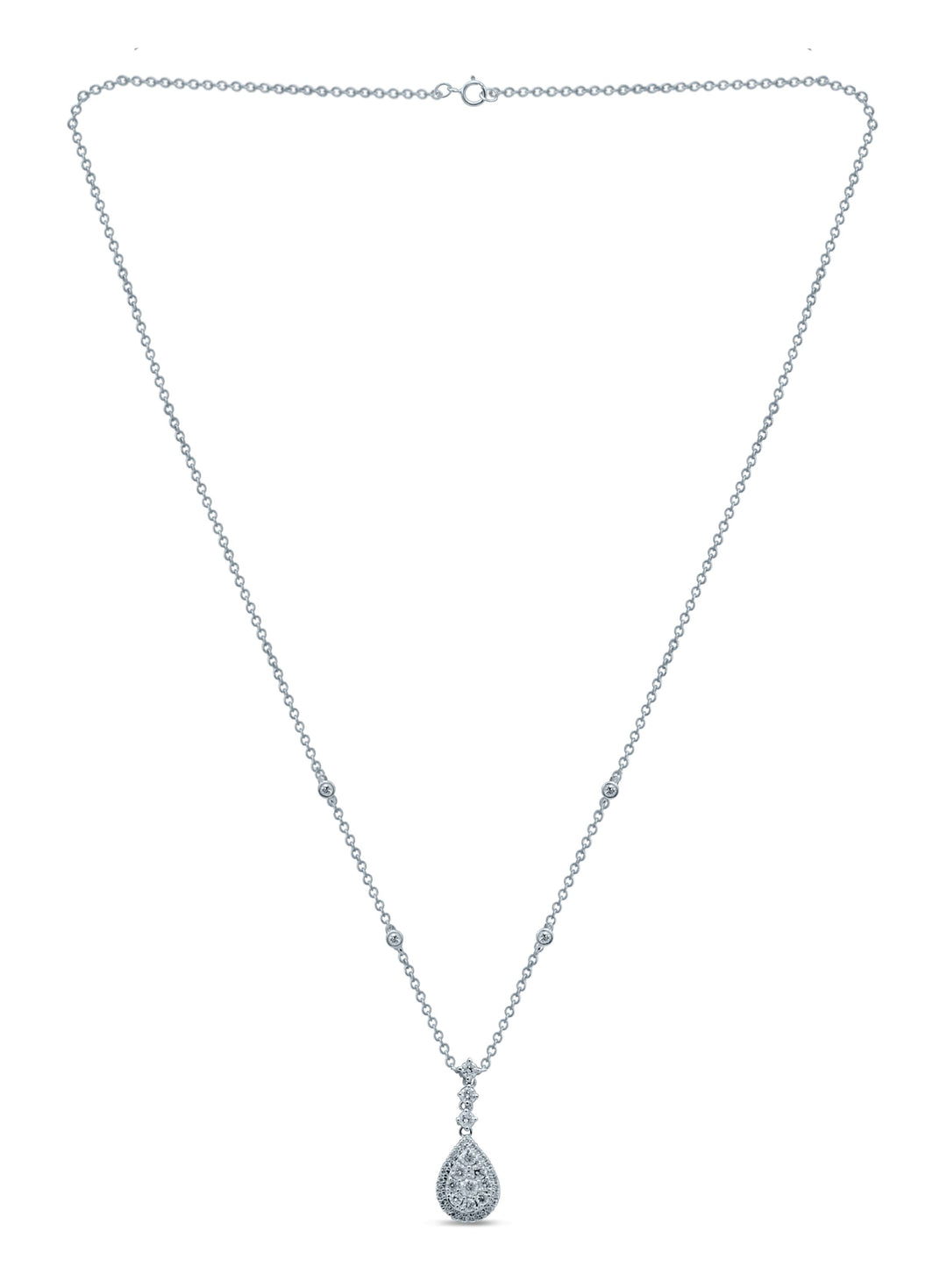 14K White Gold 1.00CT Diamond Necklace