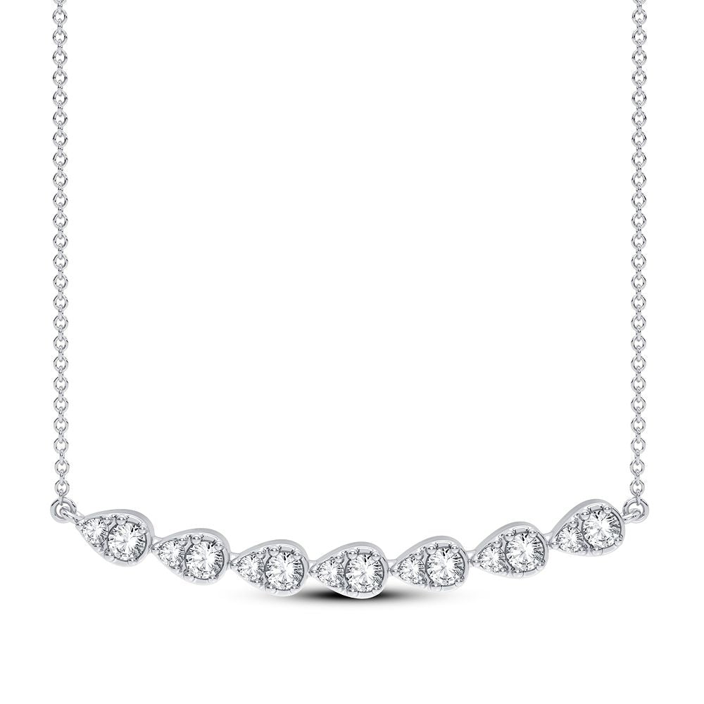 14K White Gold 0.33CT Diamond Necklace