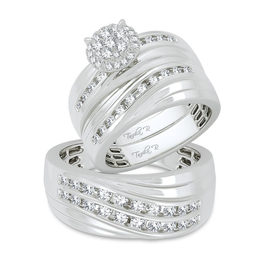 Sparkling Lab Diamond Trio Set in 14k White Gold