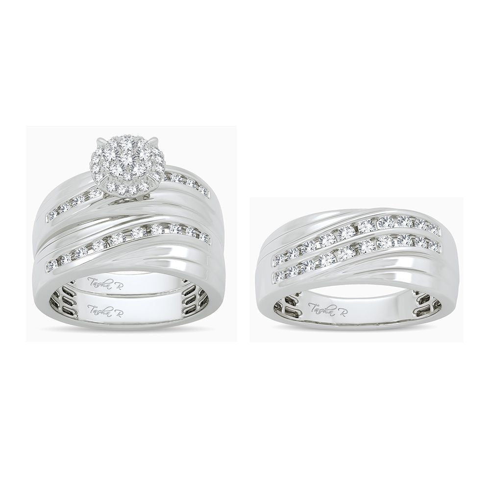 Sparkling Lab Diamond Trio Set in 14k White Gold