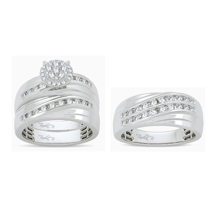 Sparkling Lab Diamond Trio Set in 14k White Gold