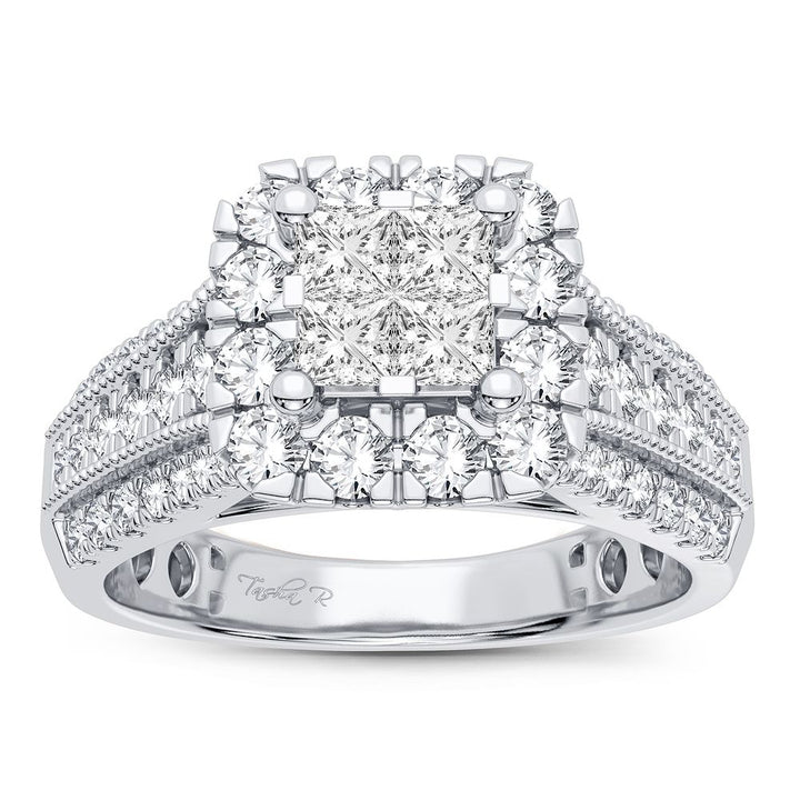 Sparkling 10k White Gold 1CT Lab Diamond Engagement Ring