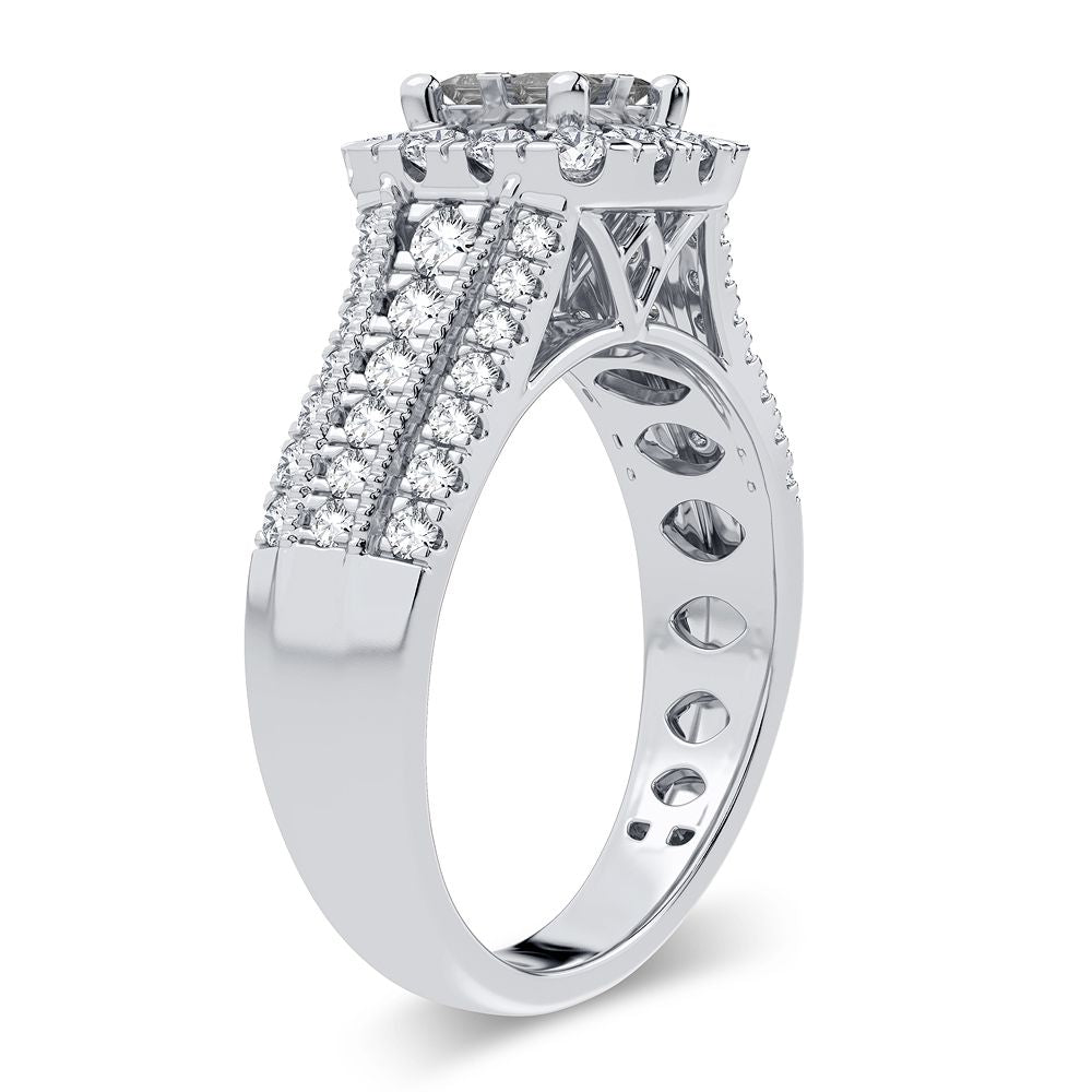 Sparkling 10k White Gold 1CT Lab Diamond Engagement Ring