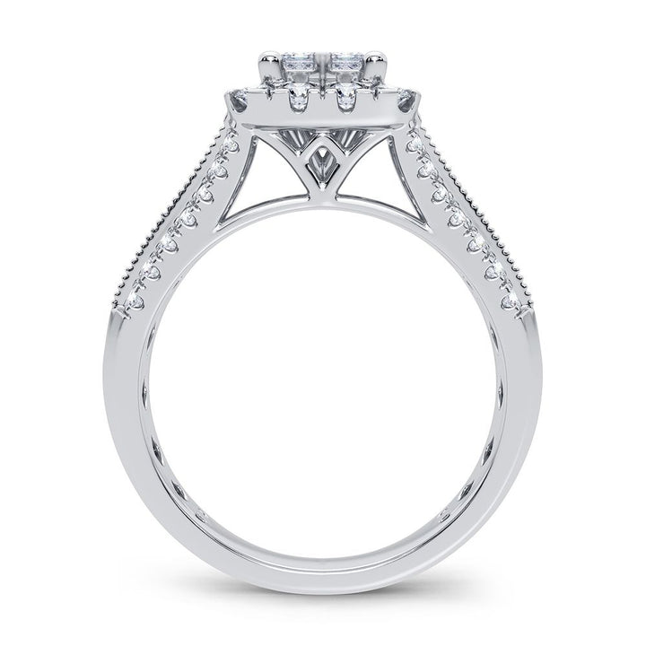 Sparkling 10k White Gold 1CT Lab Diamond Engagement Ring