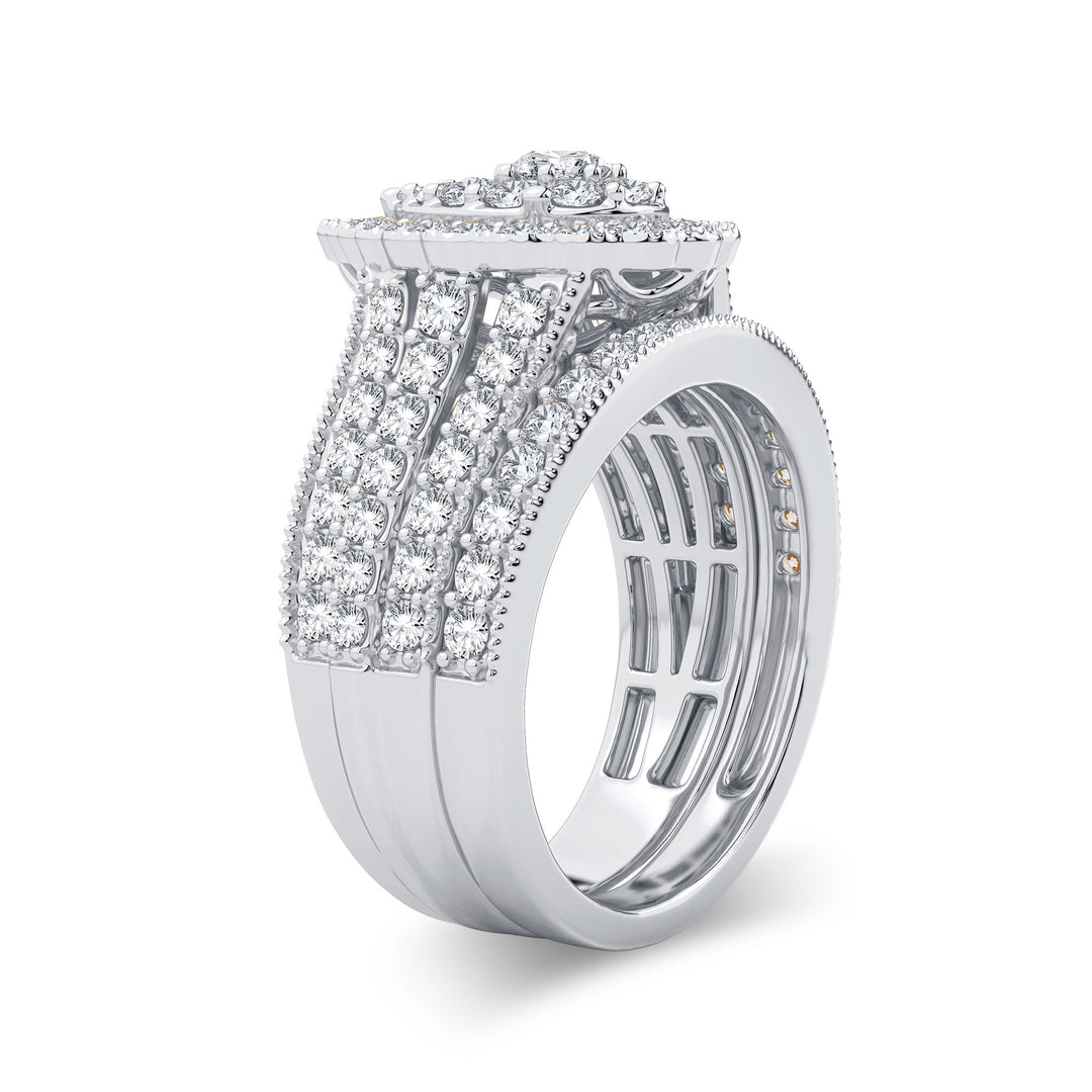 Brilliant 14K White Gold Lab Diamond Bridal Ring 2CT