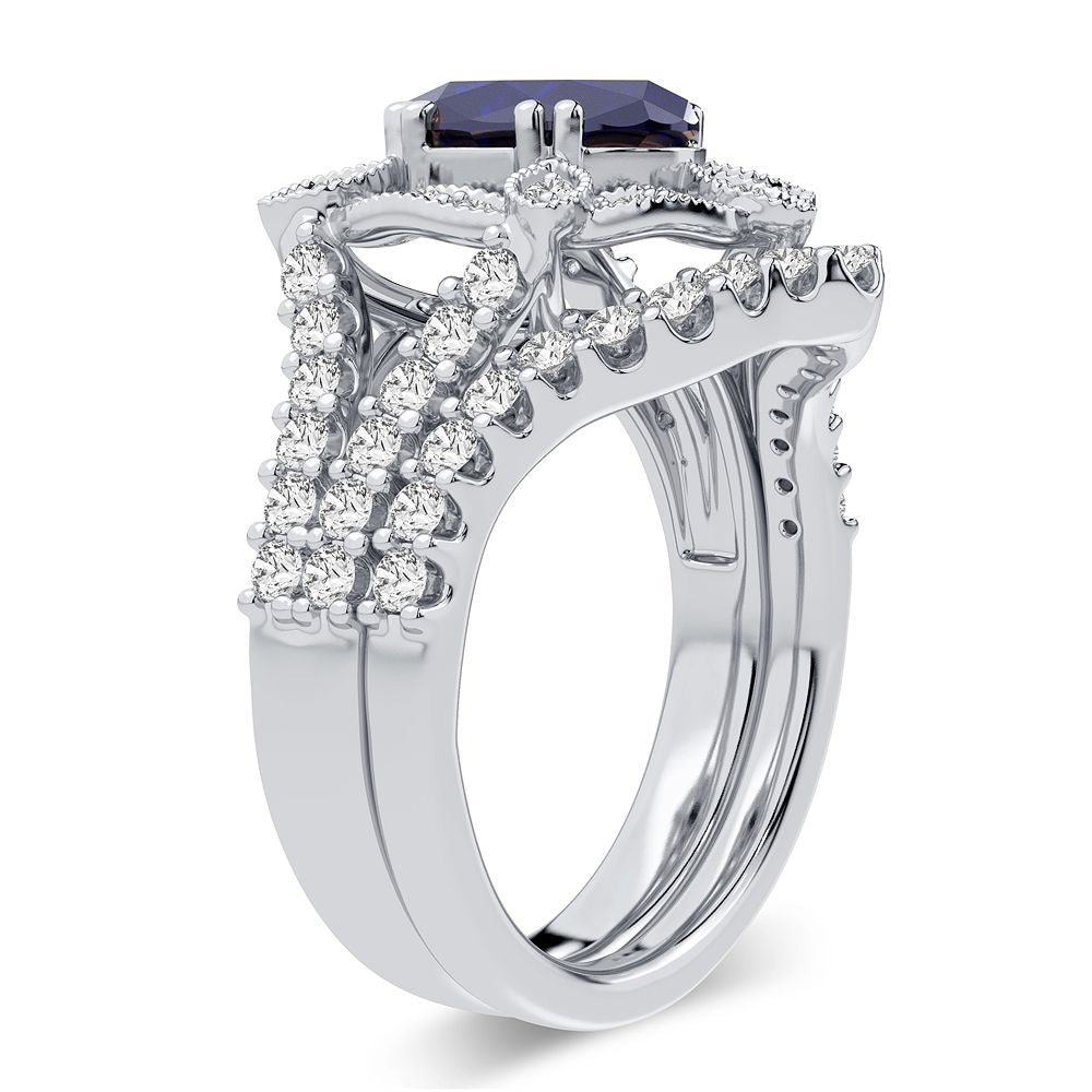 Luminous 14k White Gold Lab Diamond Womens Cocktail Ring