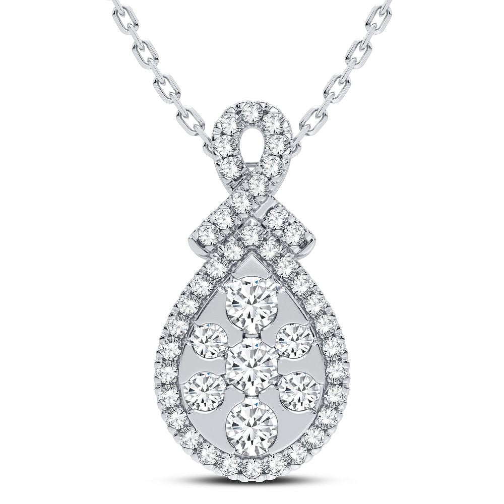 14K White Gold 0.33CT Diamond Pendant