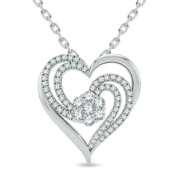 14K White Gold 0.50CT Diamond Pendant