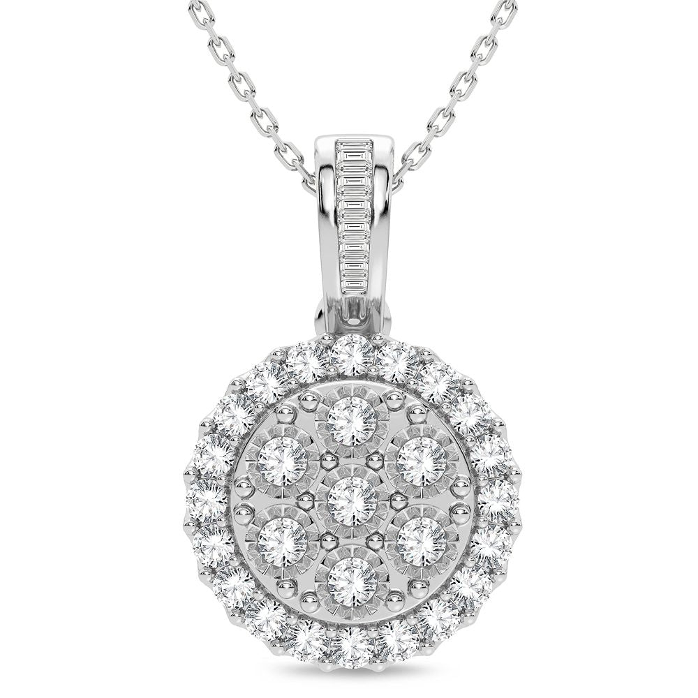 Luminous 14k White Gold 1CT Diamond Pendant for Her