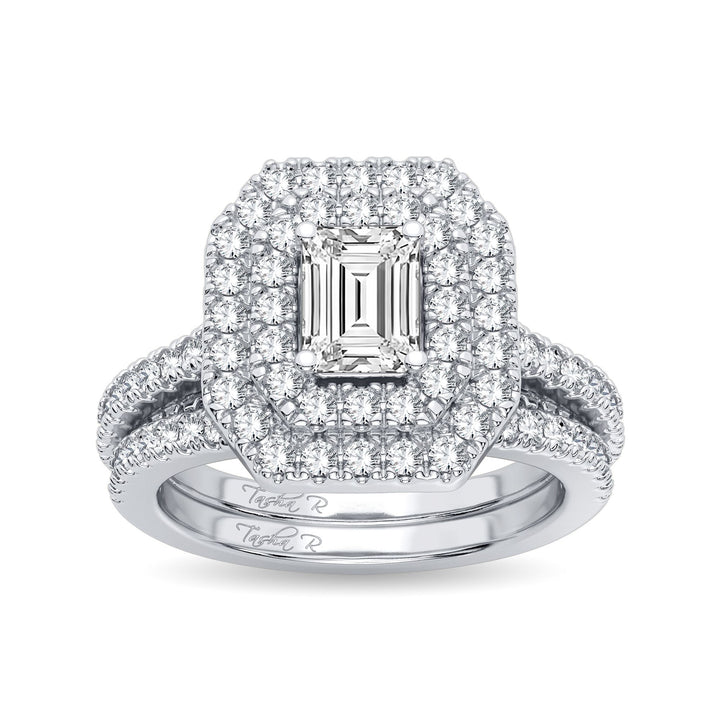 Brilliant 14k White Gold 1.50CT Lab Diamond Bridal Ring