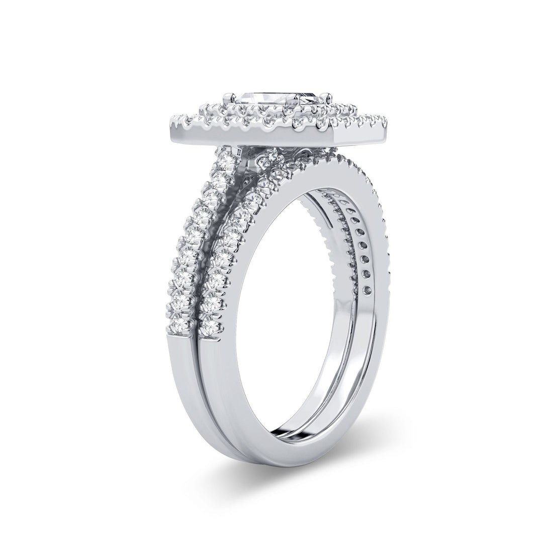 Brilliant 14k White Gold 1.50CT Lab Diamond Bridal Ring