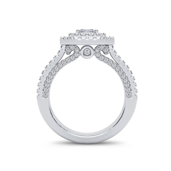 Brilliant 14k White Gold 1.50CT Lab Diamond Bridal Ring