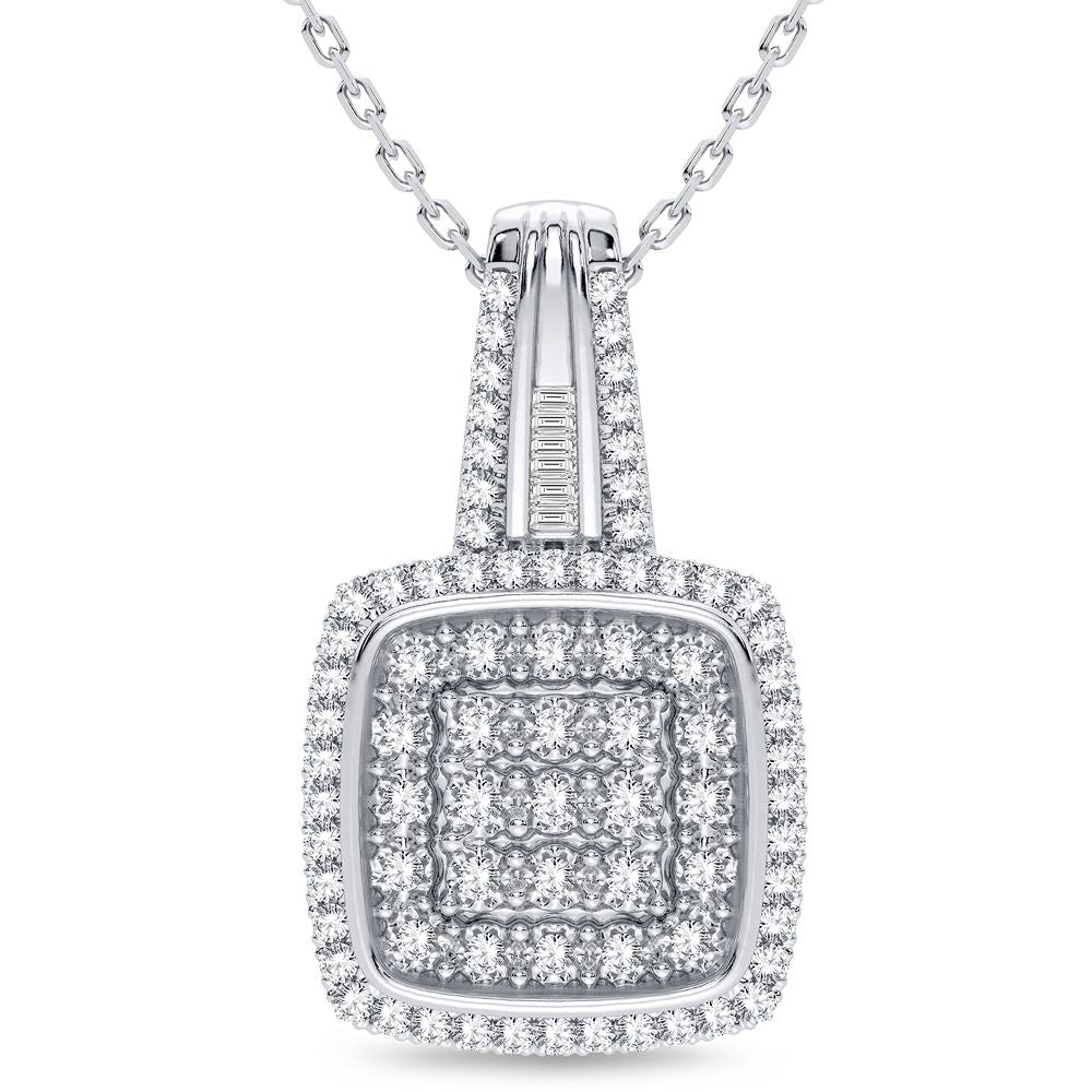 14K White Gold 0.20CT Diamond Pendant