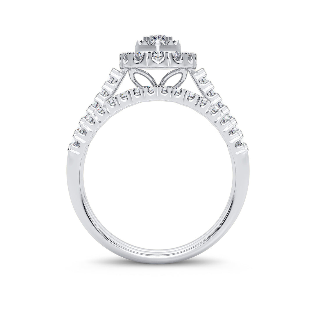 Elegant 14k White Gold 1CT Lab Grown Diamond Ring