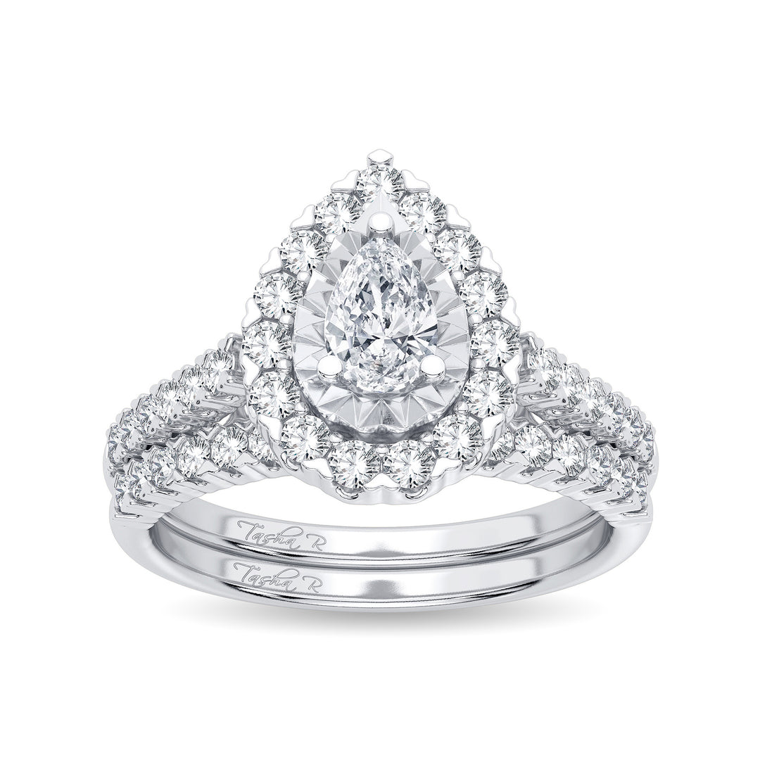 14K White Gold 1.05CT Diamond Bridal Ring