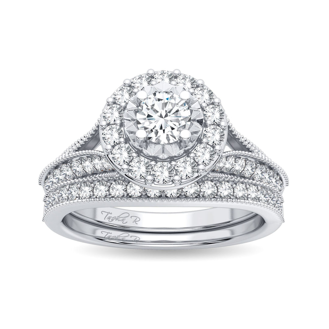 14K White Gold 1.00CT Diamond Bridal Ring