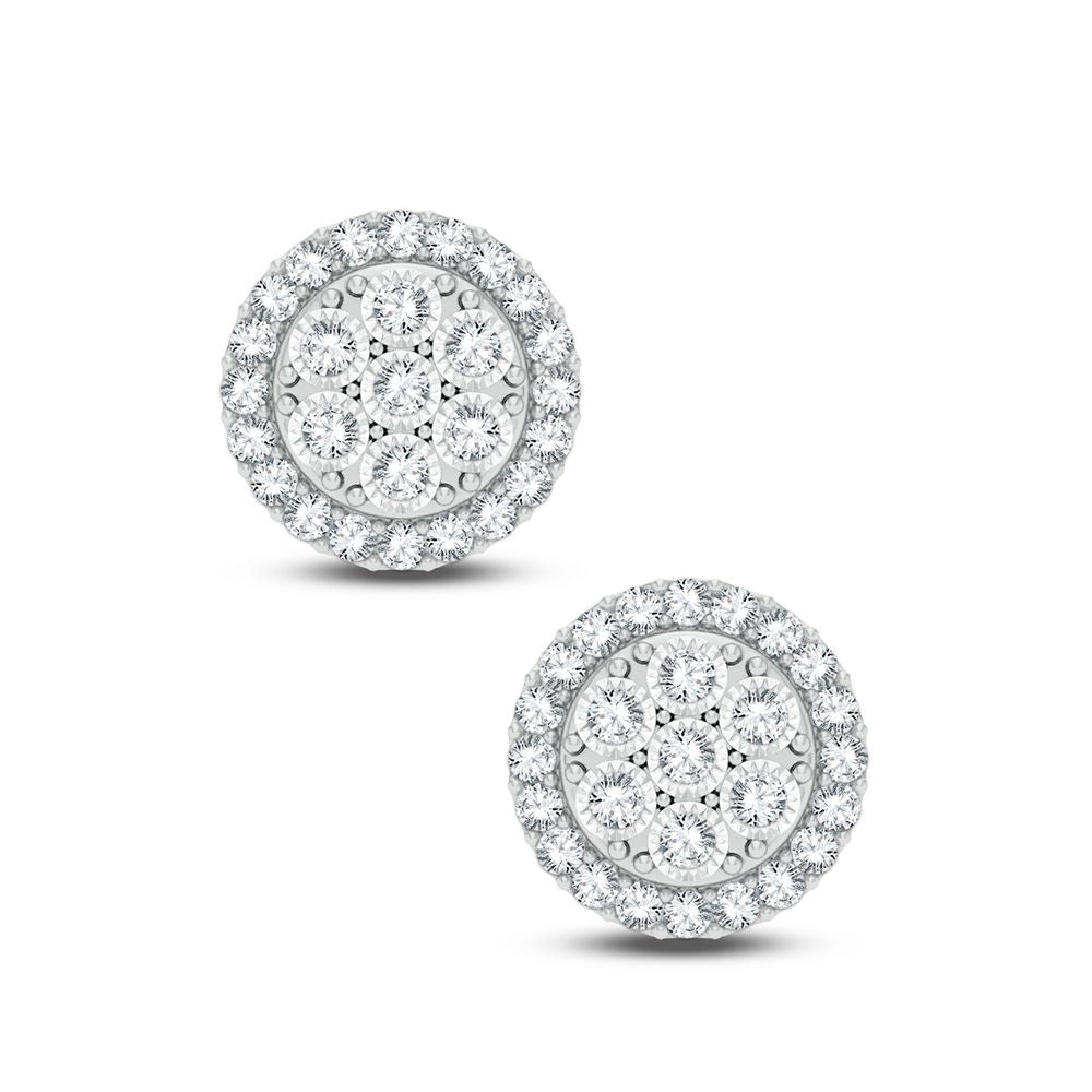 Brilliant 14k White Gold Lab Diamond Stud Earrings - 1CT