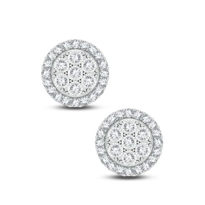 Brilliant 14k White Gold Lab Diamond Stud Earrings - 1CT