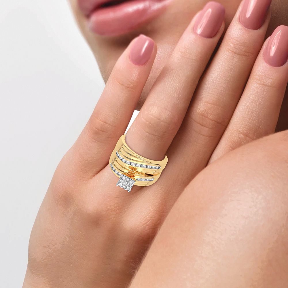 14k Yellow Gold Lab Diamond Trio Set - Timeless Elegance