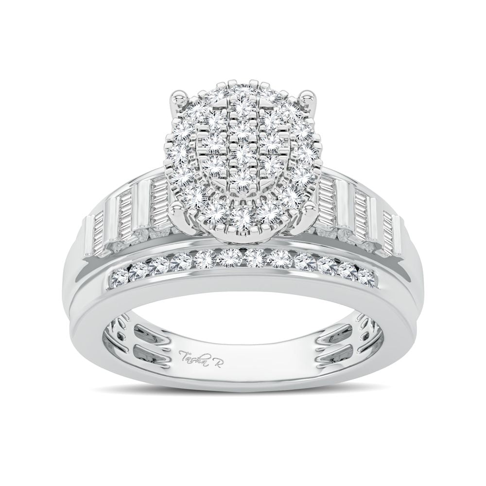 Sparkling 10k White Gold 0.50CT Diamond Womens Fashion Ring