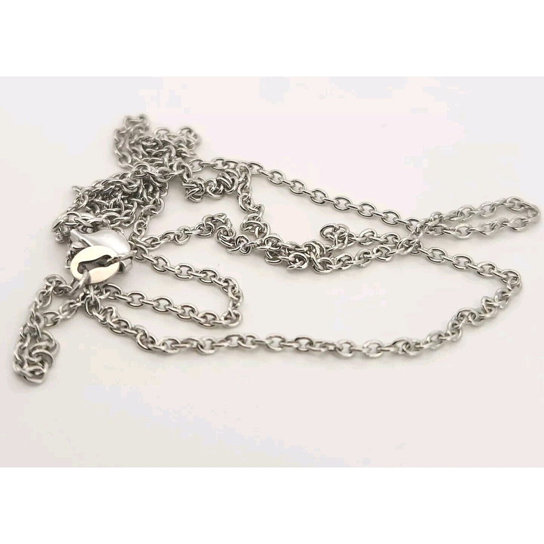 14k White Gold Chain Necklace 18" B