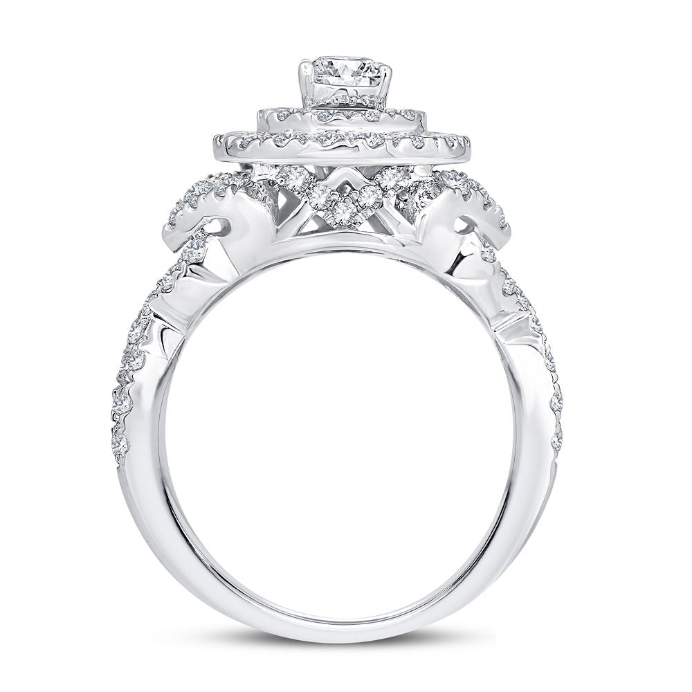 14k White Gold Lab Diamond Bridal Ring (1.75CT Brilliance)
