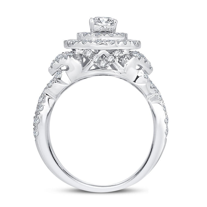 14k White Gold Lab Diamond Bridal Ring (1.75CT Brilliance)