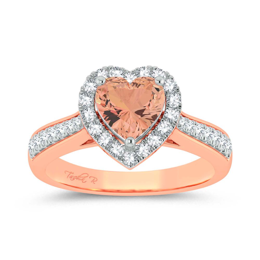 14K Rose Gold 0.33ct Diamond Morganite Ring