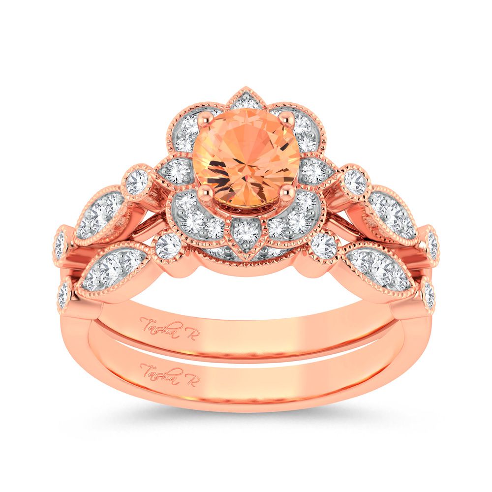 14K Rose Gold 0.50CT Diamond Morganite Ring