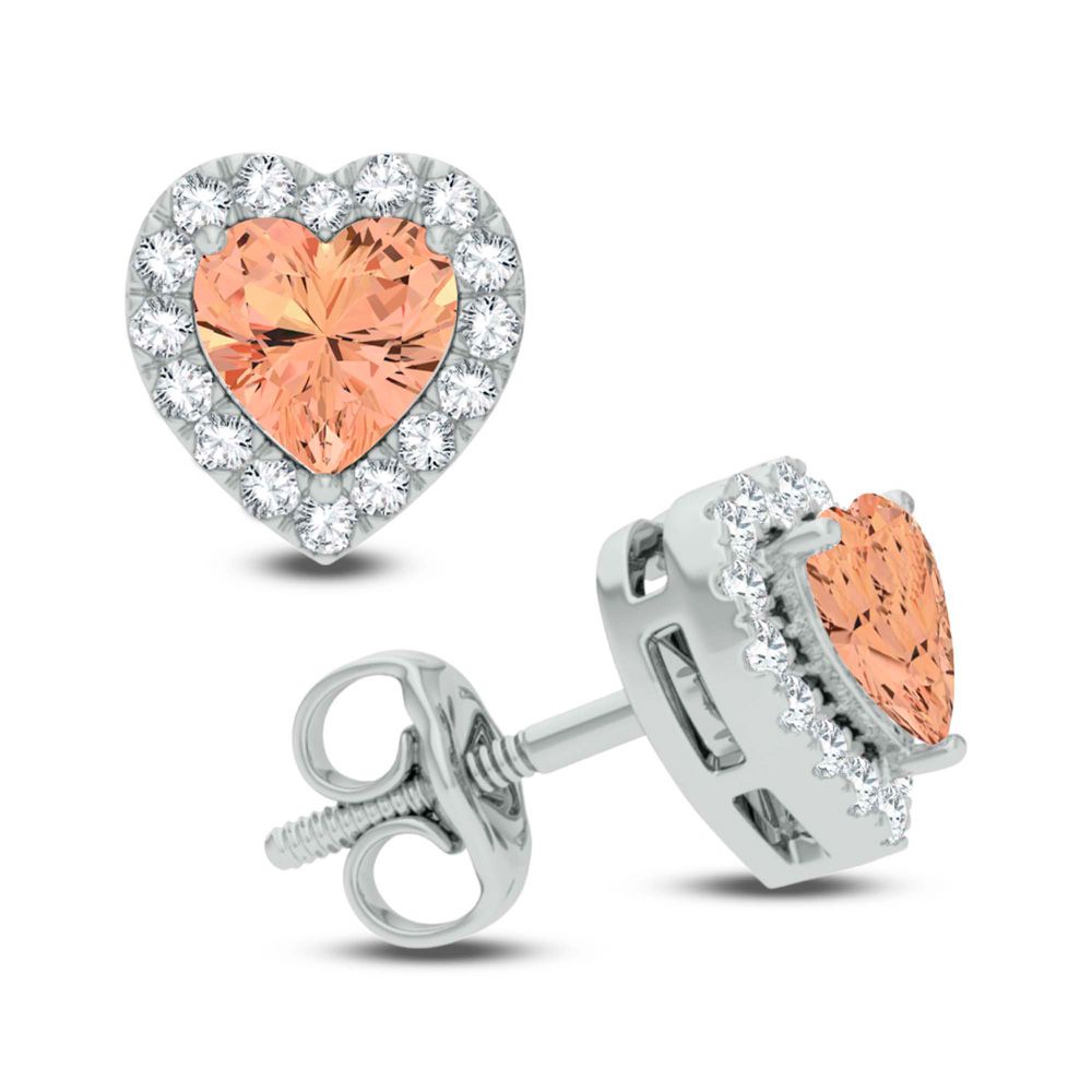 10k White Gold Lab Diamond Stud Earrings for Women