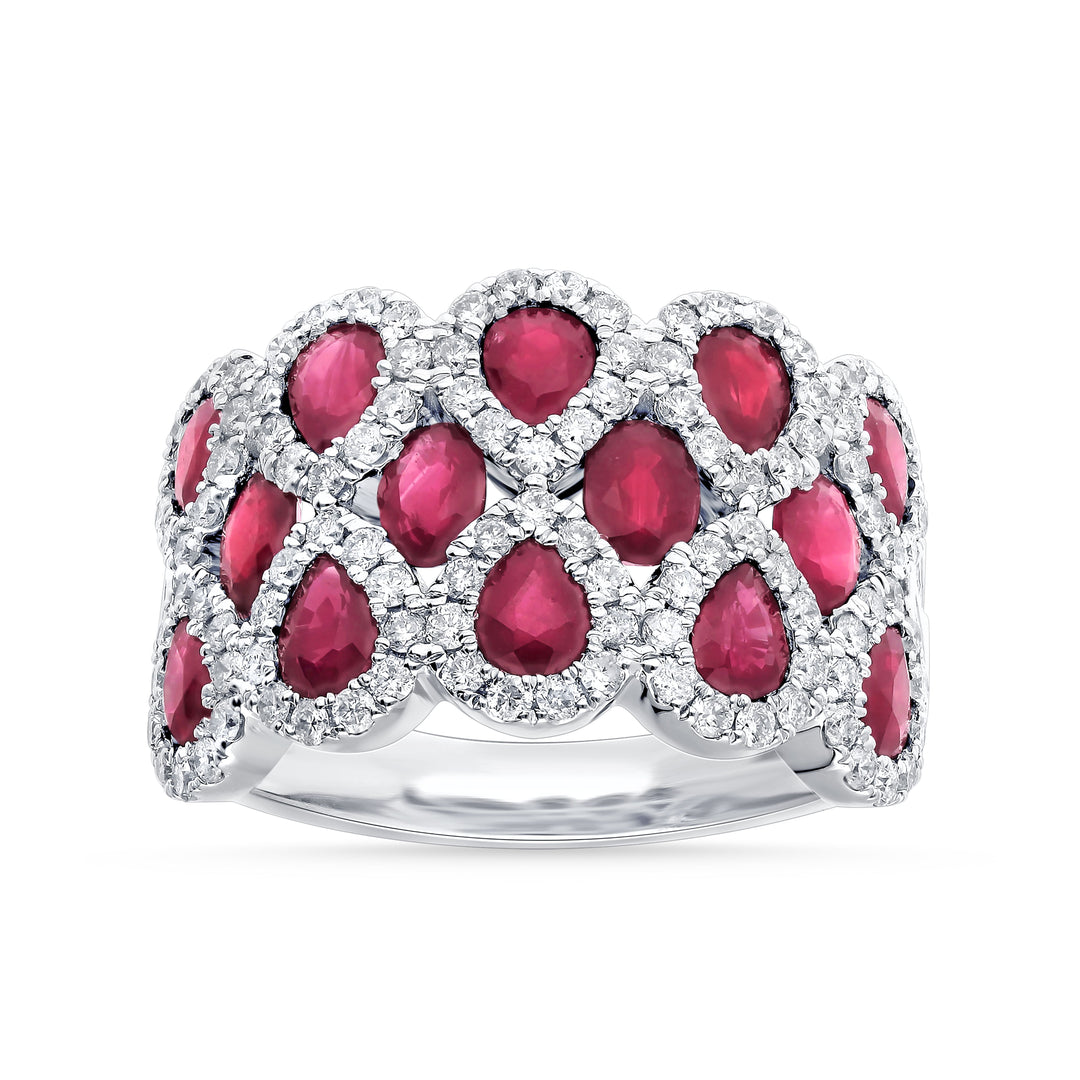 14k White Gold Lab-Created Diamond Elegance Ring