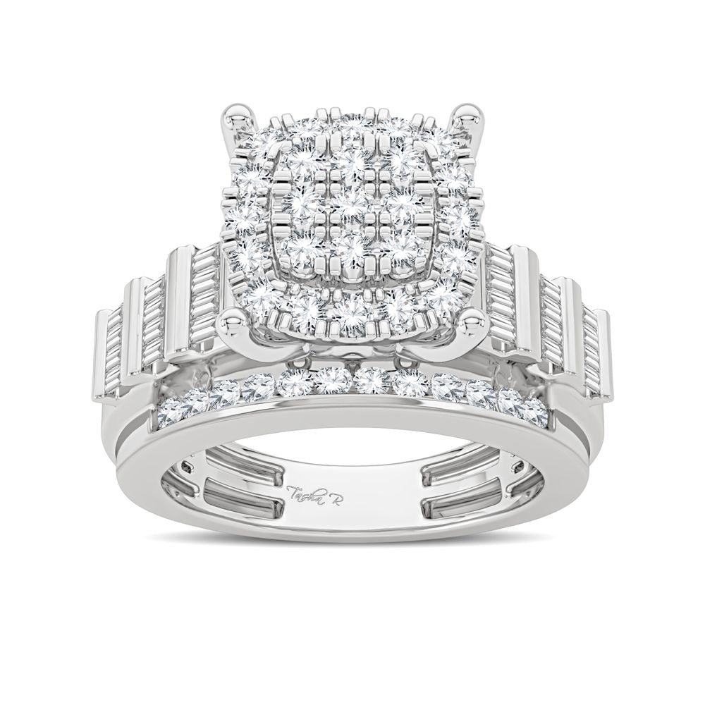 Chic 10k White Gold 1.00CT Lab Diamond Womens Fashion Ring