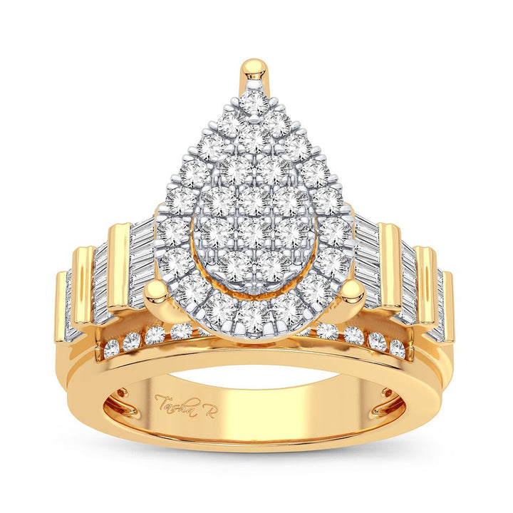 Chic 10k Gold 1.00CT Lab Diamond Womens Fashion Ring