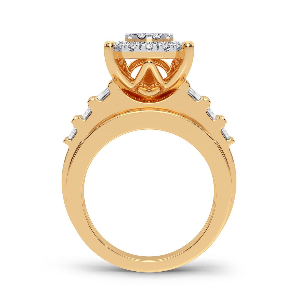 Chic 10k Gold 1.00CT Lab Diamond Womens Fashion Ring