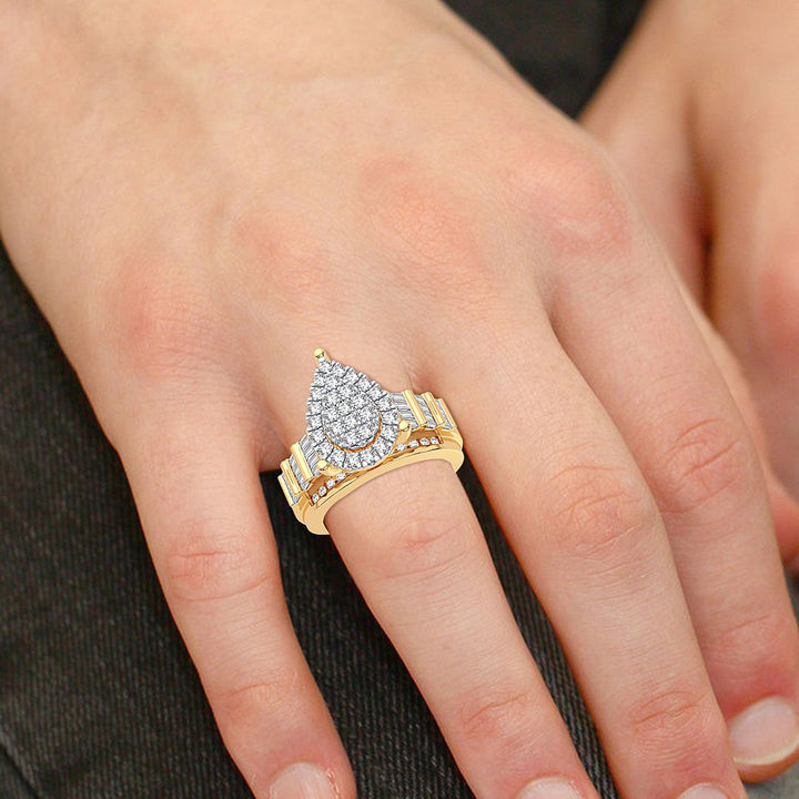 Chic 10k Gold 1.00CT Lab Diamond Womens Fashion Ring