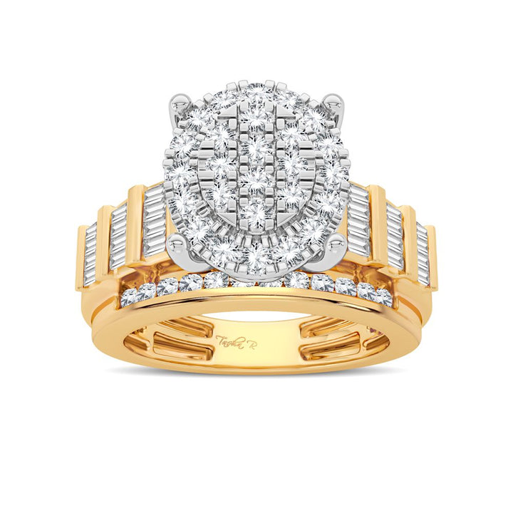 Chic 10k Yellow Gold 1.00CT Lab Diamond Womens Fashion Ring
