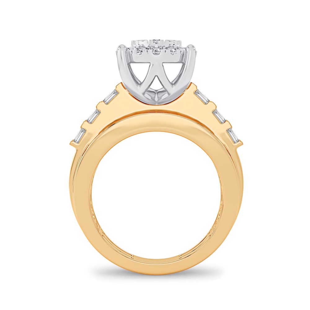 Chic 10k Yellow Gold 1.00CT Lab Diamond Womens Fashion Ring