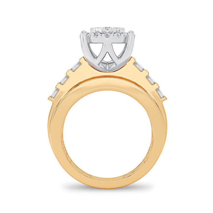 Chic 10k Yellow Gold 1.00CT Lab Diamond Womens Fashion Ring
