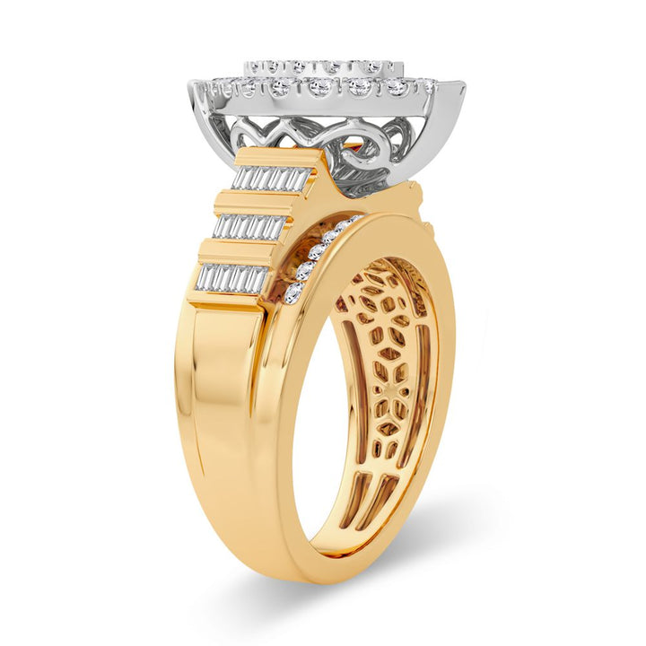 10k Yellow Gold Lab Diamond Womens Fashion Ring - 1CT