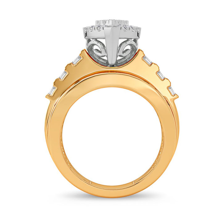 10k Yellow Gold Lab Diamond Womens Fashion Ring - 1CT
