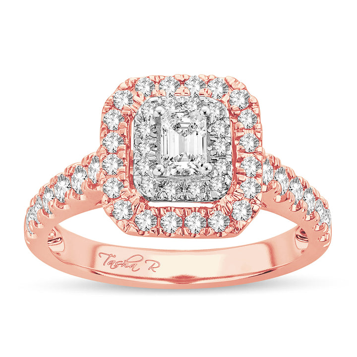Romantic 14k Rose Gold 1ct Lab Diamond Engagement Ring