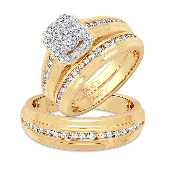 14K Yellow Gold 0.87CT Lab Diamond Womens Trio Set
