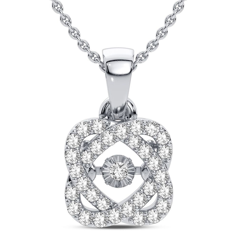 14K White Gold 0.16CT Diamond Pendant