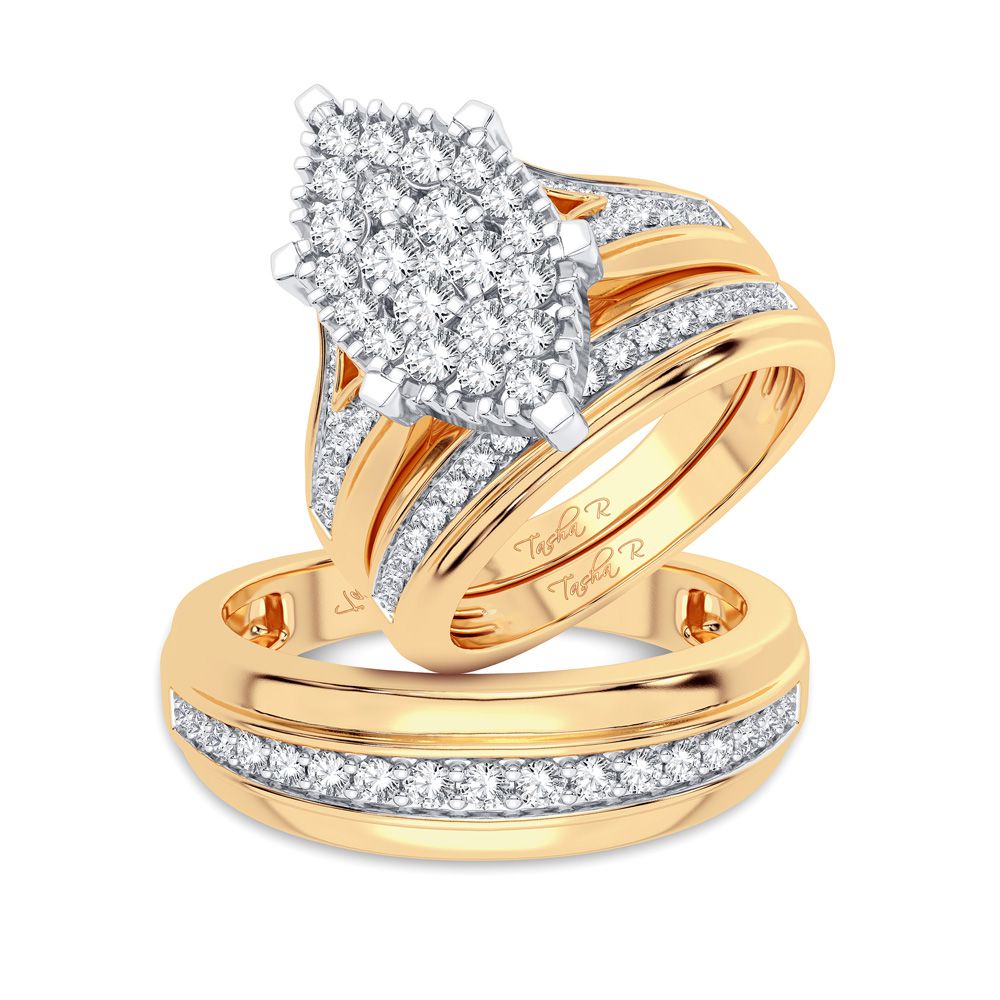 14k Yellow Gold Lab Diamond Trio Set - Timeless Elegance