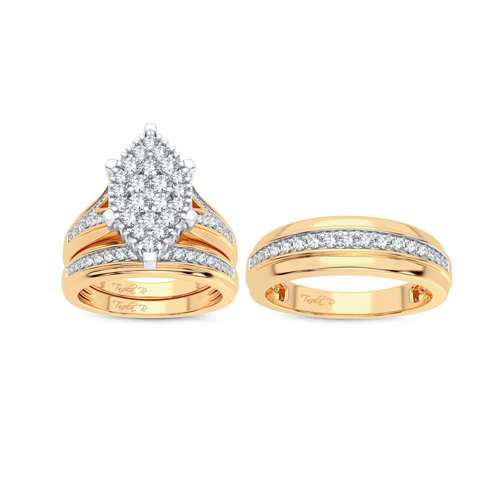 14k Yellow Gold Lab Diamond Trio Set - Timeless Elegance
