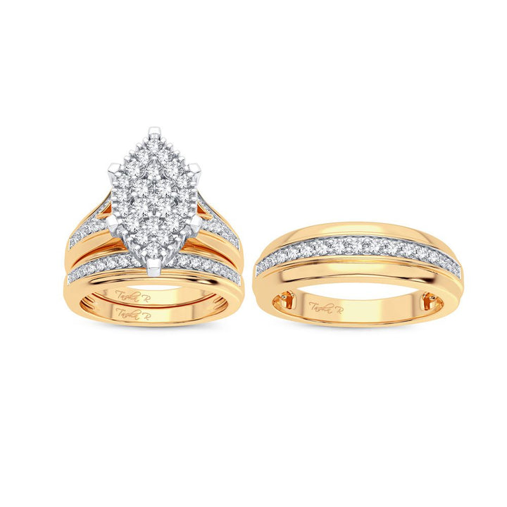 14k Yellow Gold Lab Diamond Trio Set - Timeless Elegance