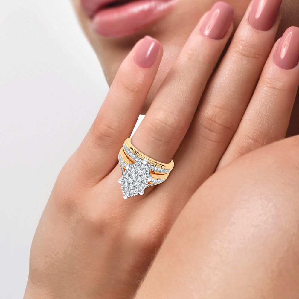 14k Yellow Gold Lab Diamond Trio Set - Timeless Elegance