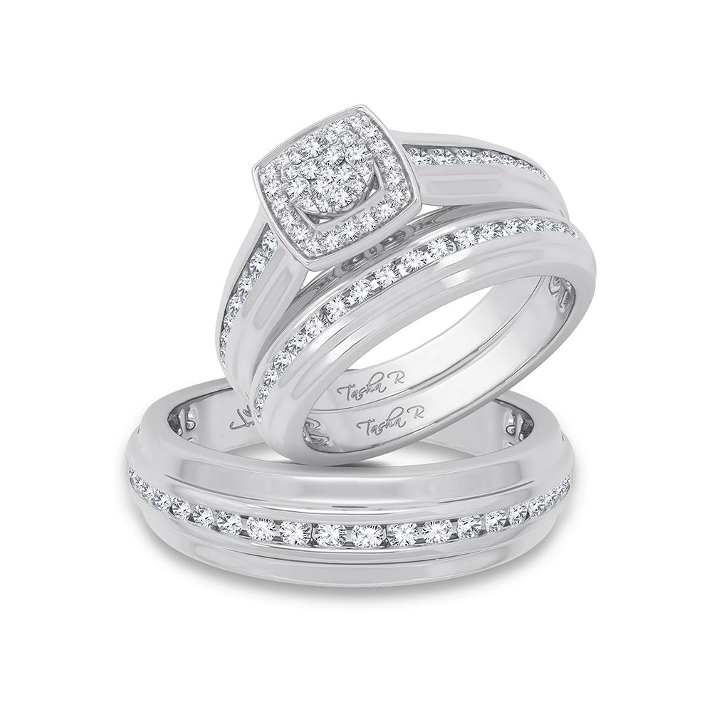 14k White Gold Lab Diamond Trio Set - Timeless Ensemble