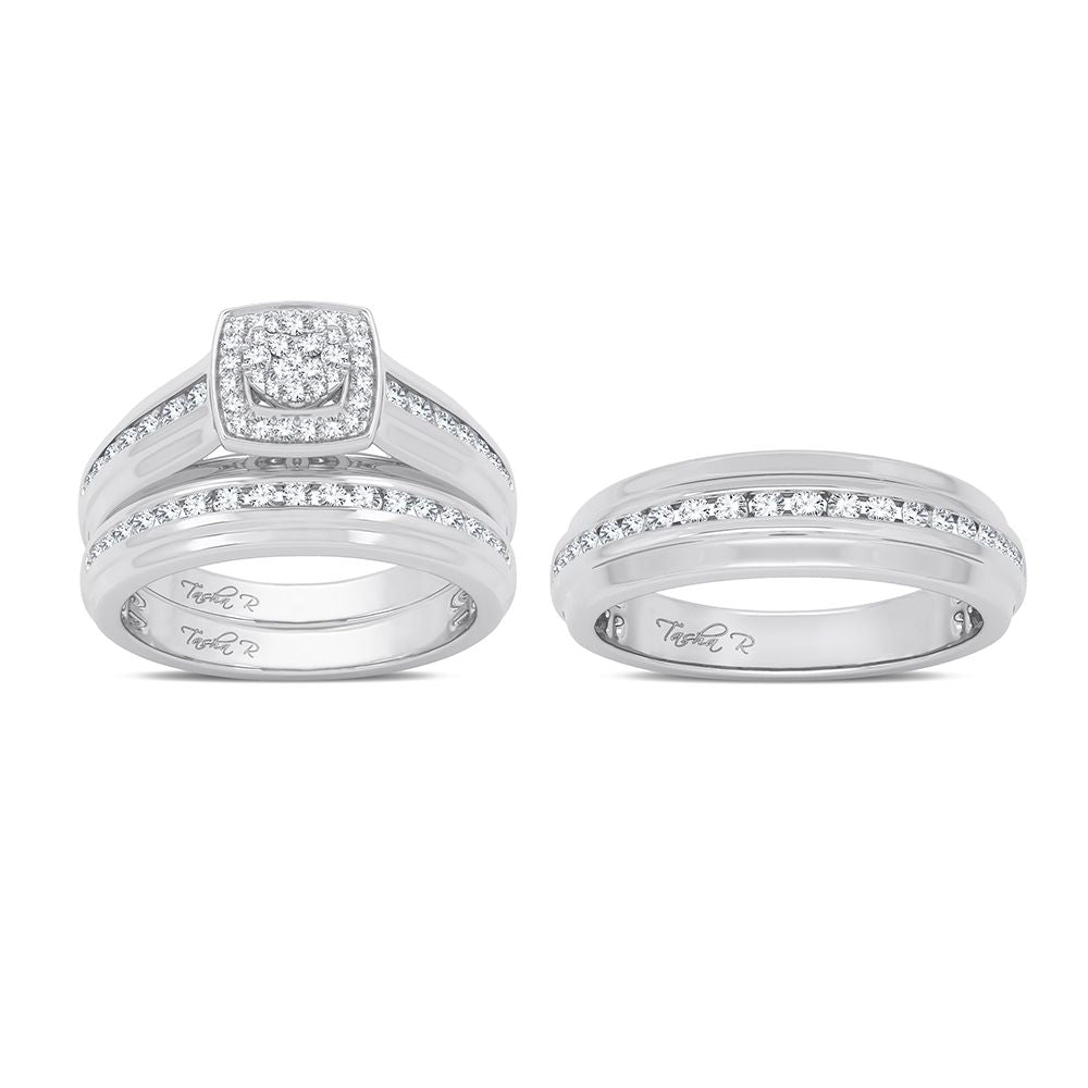 14k White Gold Lab Diamond Trio Set - Timeless Ensemble